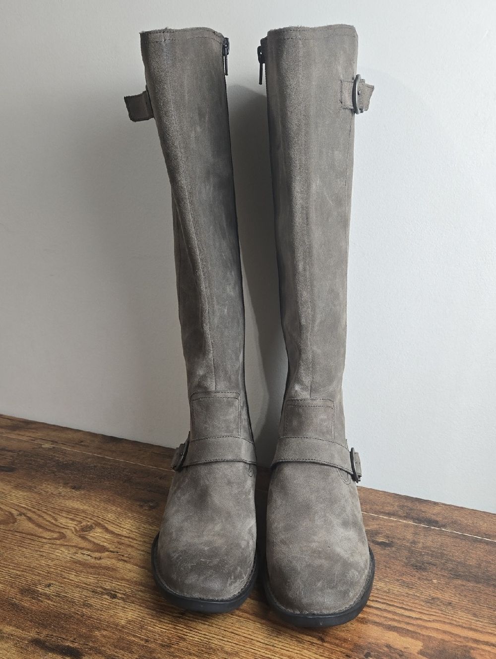 Born Chesire Gray Suede Tall Riding Boot Women Sz 9 Euro Boho Farmcore Cabincore